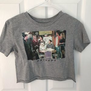 gray cropped friends t-shirt